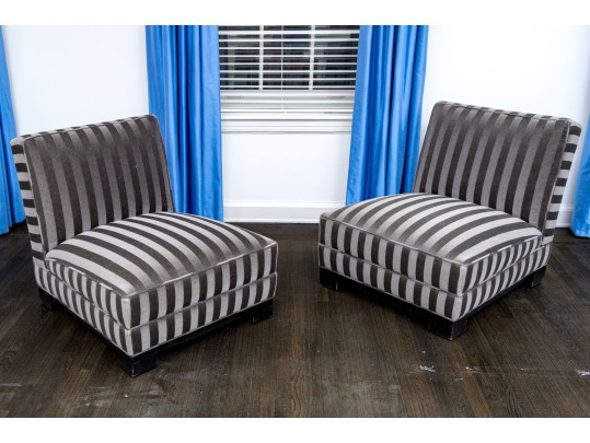 Pair Of Custom Quality Slipper Chairs