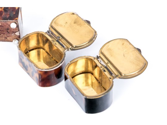 Collection Of Three Tortoise Snuff Boxes