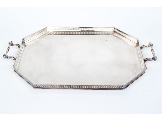 Large Antique English Silverplate Twin Handled Tray