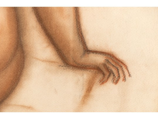 René Genin (1890-1967) Red Chalk On Paper, Female Nude