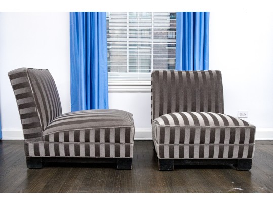 Pair Of Custom Quality Slipper Chairs