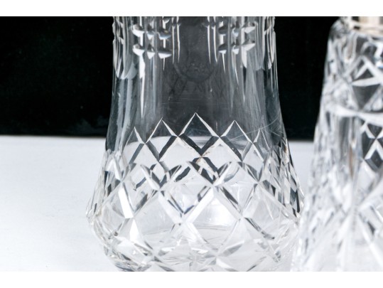 Collection Of Five Large Cut Crystal And Silverplate Shakers 