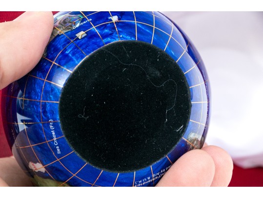 Kalifano Gemstone Inlaid Globe Paperweight Boxed