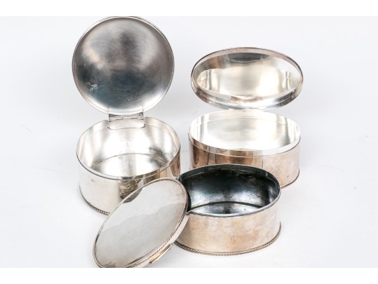 Three Fine Silver Plated Lidded Boxes