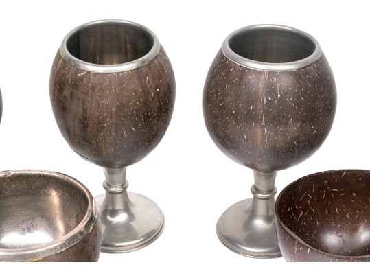 Assembled Collection Of Four.Coconut Goblets