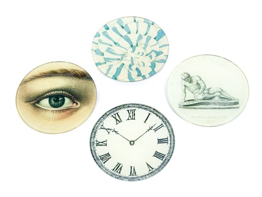 Collection Of Five Decoupage Glass Plates By John Derian New York