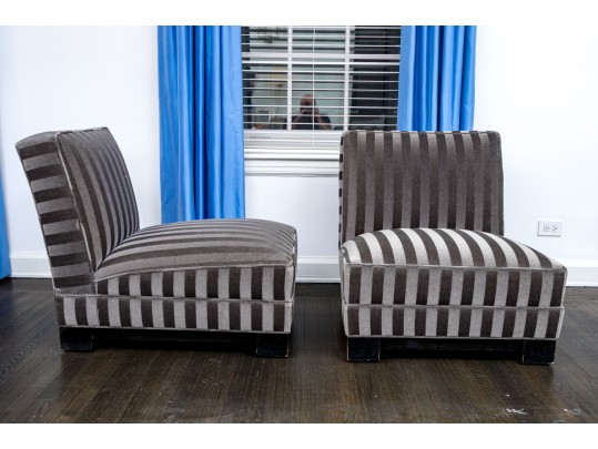 Pair Of Custom Quality Slipper Chairs