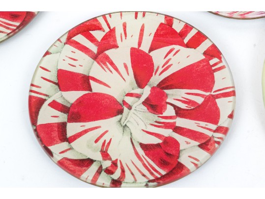 Collection Of Thirteen Decoupage Glass And Plastic Plates By John Derian New York 