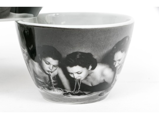 Set Of Six Harvey Nichols Foodmarket Ceramic Coffee Mugs