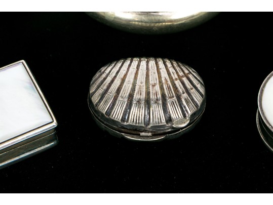 Collection Of Six Pillboxes, Including Two English Sterling And One French 800 Silver
