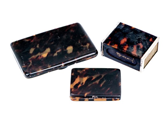 Collection Of Three Small Tortoise Smoking Accessories