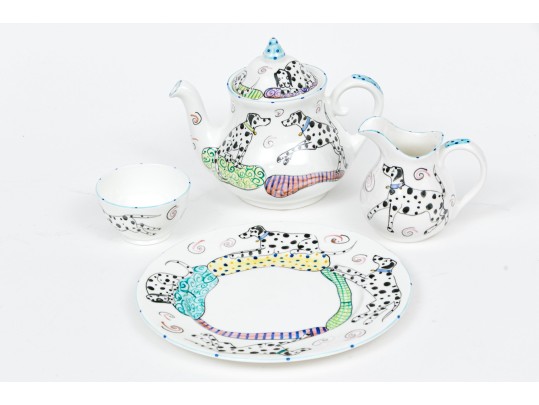 Sonia Spencer For Frank Mcintosh Hand-painted Bone China Teaset
