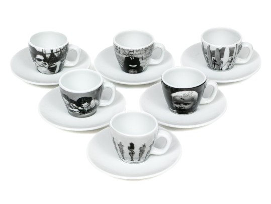 Set Of Six Harvey Nichols Foodmarket Espresso Cups With Saucers