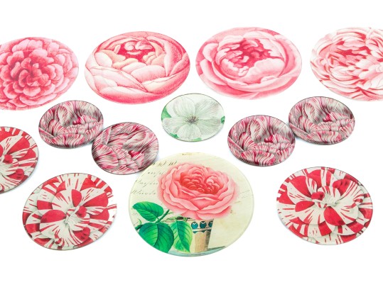 Collection Of Thirteen Decoupage Glass And Plastic Plates By John Derian New York 