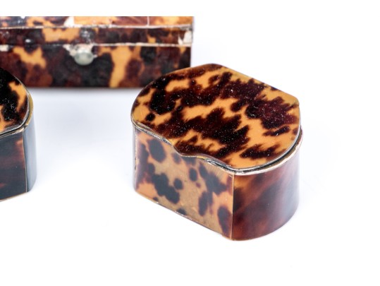 Collection Of Three Tortoise Snuff Boxes