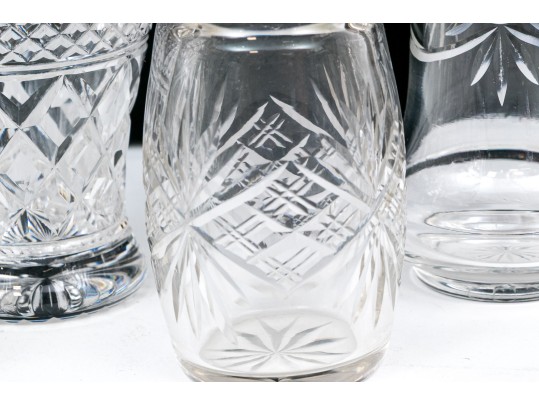 Collection Of Five Large Cut Crystal And Silverplate Shakers 
