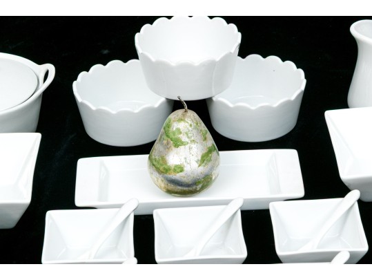 Assembled Collection Of Classic White Porcelain Dining & Serving Wares