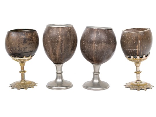 Assembled Collection Of Four.Coconut Goblets