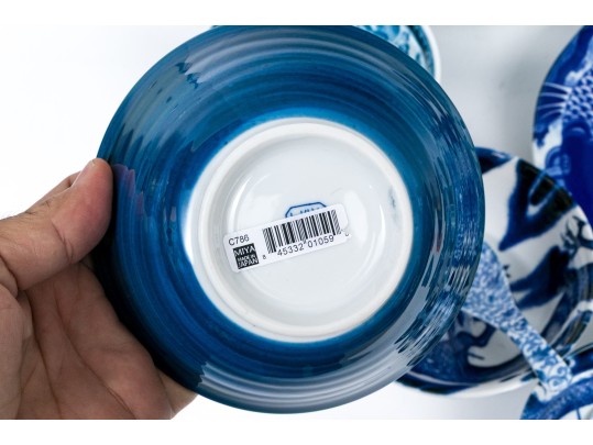 Asian Blue And White Serving And Decorating Lot