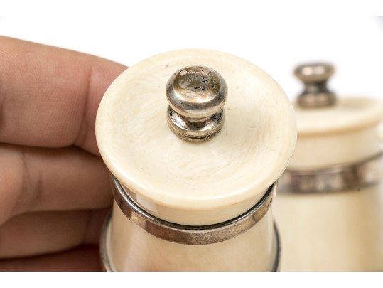 Assembled Set Of Four Sterling Silver Mounted Casters