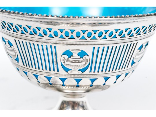 Silverplate And Opaline Glass Basket