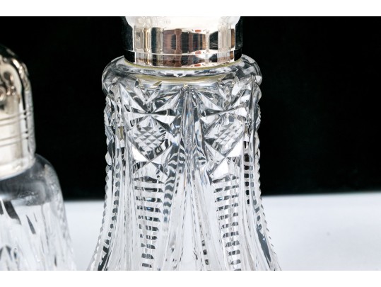Collection Of Five Large Cut Crystal And Silverplate Shakers