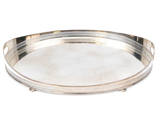 Quality Antique English Silverplate Oval Tray