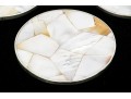 Set Of Six Sterling Silver Mounted Shell Coasters