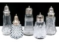 Collection Of Five Large Cut Crystal And Silverplate Shakers