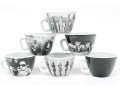 Set Of Six Harvey Nichols Foodmarket Ceramic Coffee Mugs