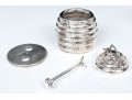 Quality Silver Plated Honeypot With Lid And Honey Drizzler