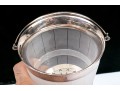 Elegant Silver Plate Mounted Frosted Glass Ice Bucker With Plated Interior Liner