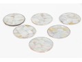 Set Of Six Sterling Silver Mounted Shell Coasters