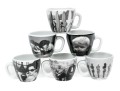 Set Of Six Harvey Nichols Foodmarket Espresso Cups With Saucers