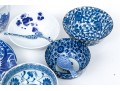 Asian Blue And White Serving And Decorating Lot