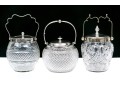 Group Of Three Antique Cut Glass And Silverplate Biscuit Jars