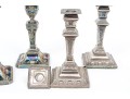 Two Pairs Of Silver Plated Candlesticks