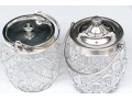Two Antique Cut Glass And Silverplate Biscuit Jars