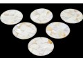 Set Of Six Sterling Silver Mounted Shell Coasters