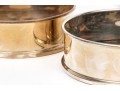Quality Pair Of Silver Plate Mounted Faux Tortoise Shell Coasters