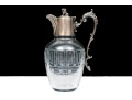 Antique Late 19th Classical Silver Plated Etched Crystal Claret Jug