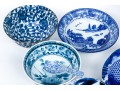 Asian Blue And White Serving And Decorating Lot