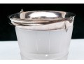 Elegant Silver Plate Mounted Frosted Glass Ice Bucker With Plated Interior Liner