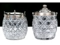 Two Antique Cut Glass And Silverplate Biscuit Jars