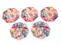 Set Of Five Christmas Theme Decoupage Glass Dishes By Durwin Rice New York