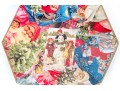 Set Of Five Christmas Theme Decoupage Glass Dishes By Durwin Rice New York