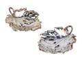 Pair Of Christofle Silver Leaf Form Dishes