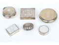 Collection Of Six Pillboxes, Including Two English Sterling And One French 800 Silver