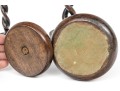 Set Of Four Carved Oak Barley Twist And Brass Candlesticks