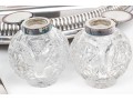 English Silver Plated Egyptian Revival Inkwell With Two Lidded Bottles